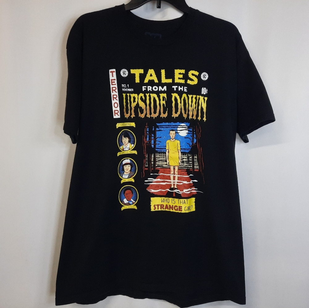 Stranger Things Tales From The Upside Down Men's XL Short Sleeve Tshirt Black
